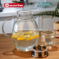Glass Water Carafe with Stainless Steel Filter Lid